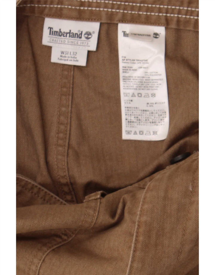 Мужские брюки карго Timberland W31 L32 коричневые, хлопковые