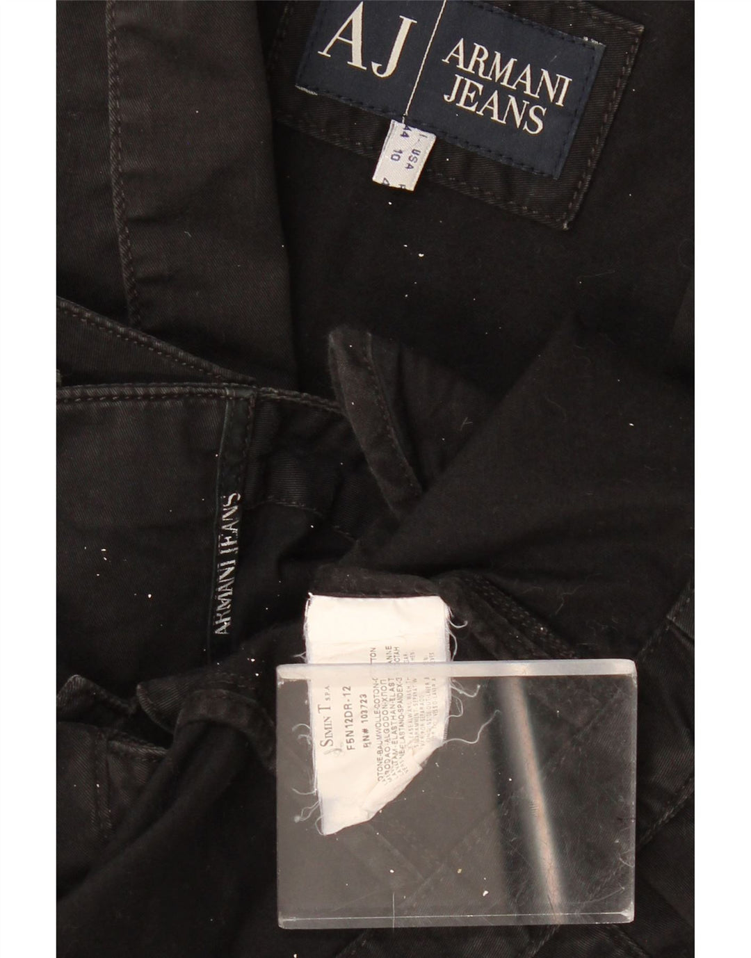 Armani Jeans Женский укороченный пиджак на 3 пуговицах IT 44 Средний черный хлопок