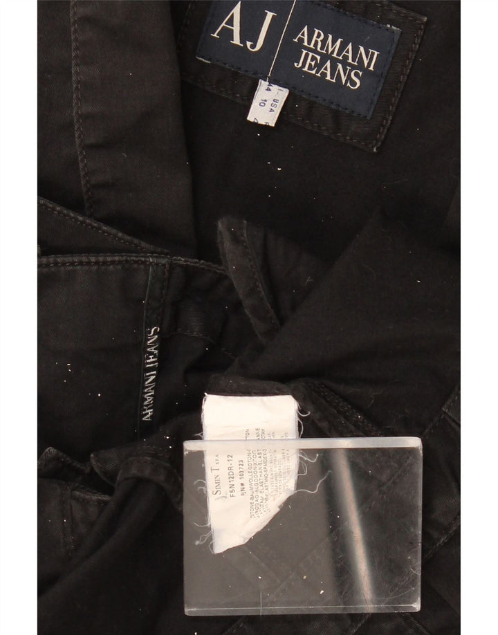 Armani Jeans Женский укороченный пиджак на 3 пуговицах IT 44 Средний черный хлопок