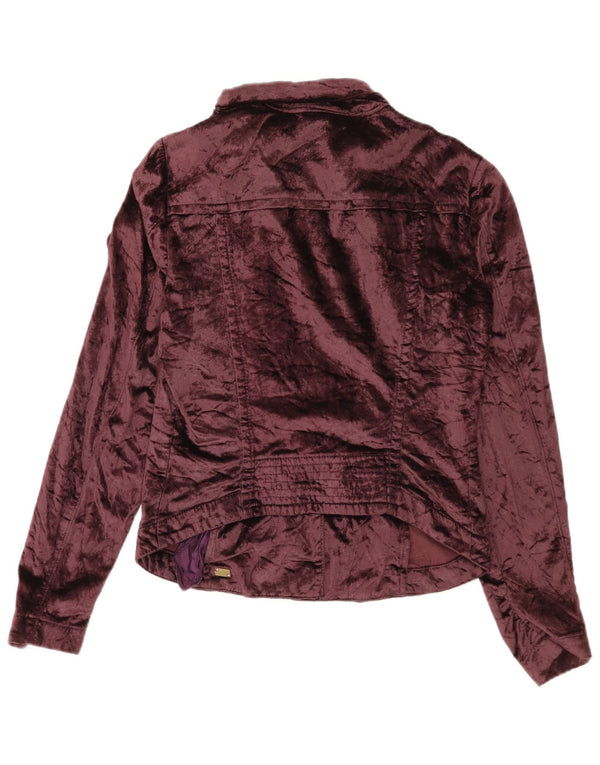 Укороченный бархатный бомбер Sixty Womens UK 14, большой коричневый хлопок