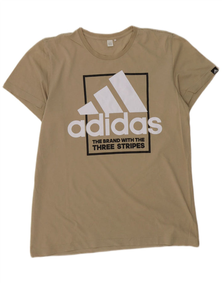 Мужская футболка с рисунком Adidas, большая, бежевая