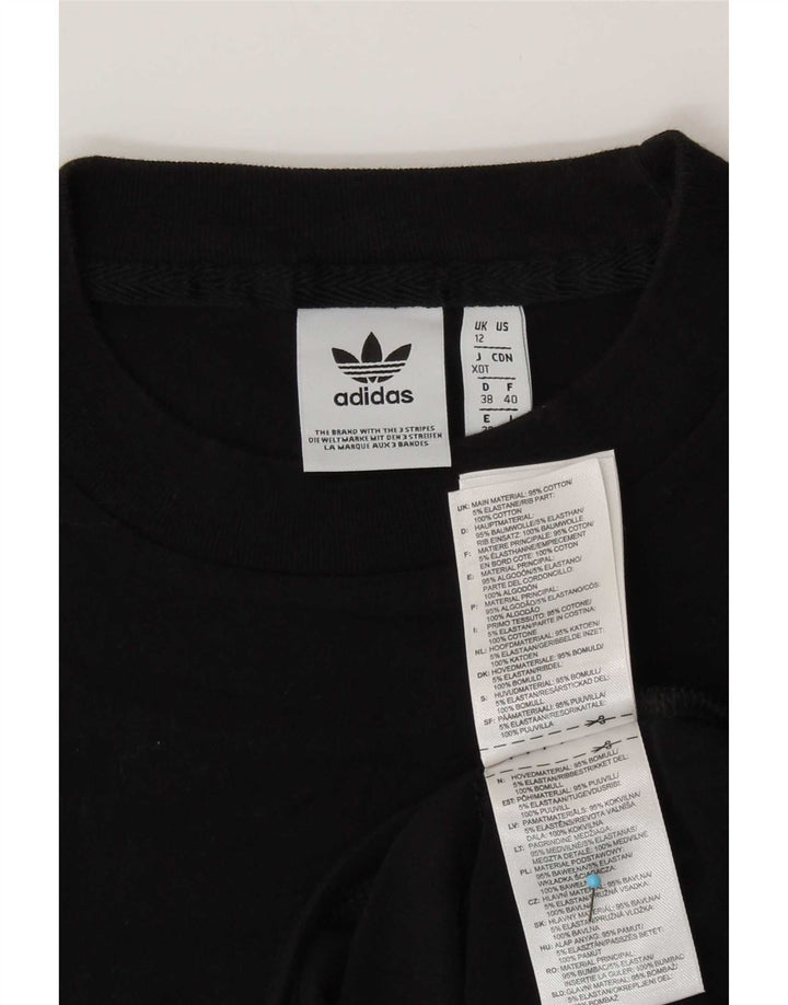 Женский жилет Adidas с графическим рисунком UK 12, средний черный хлопок