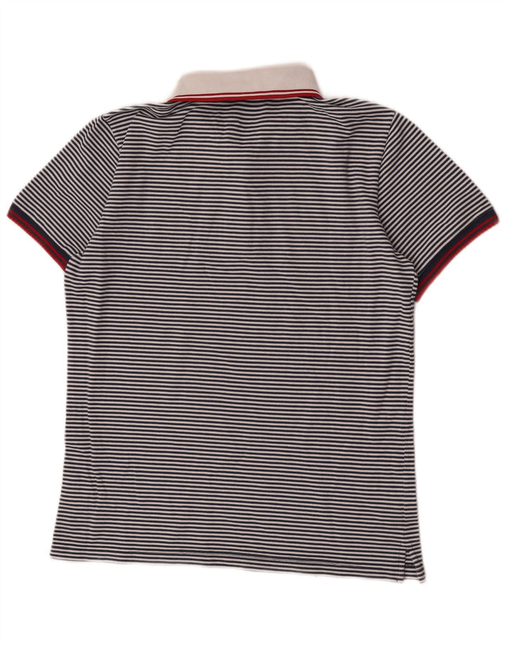 Мужская рубашка-поло Fred Perry, маленькая, темно-синяя, хлопковая в тонкую полоску