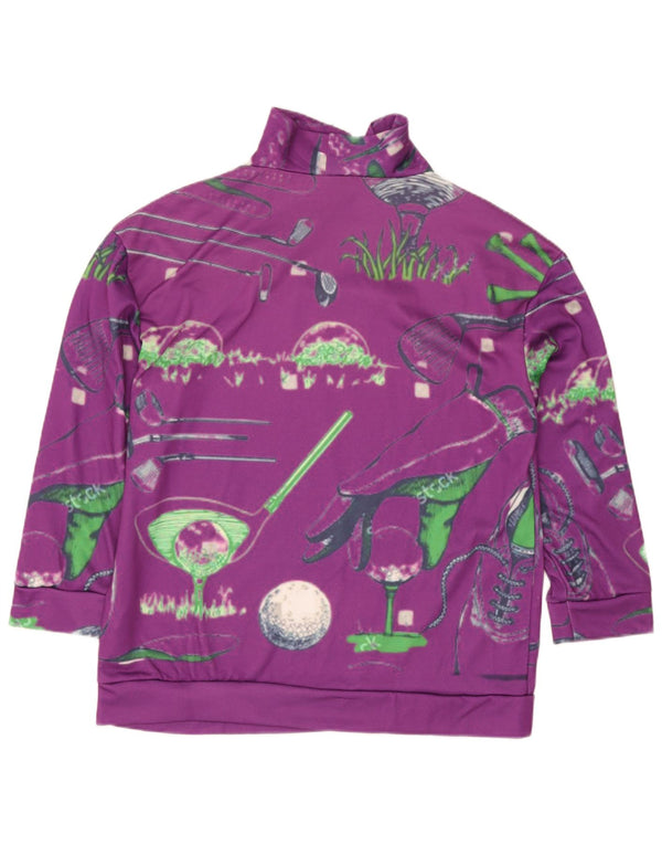 Винтажный женский свитер на молнии с рисунком, джемпер, Великобритания, 20, 2XL, фиолетовый