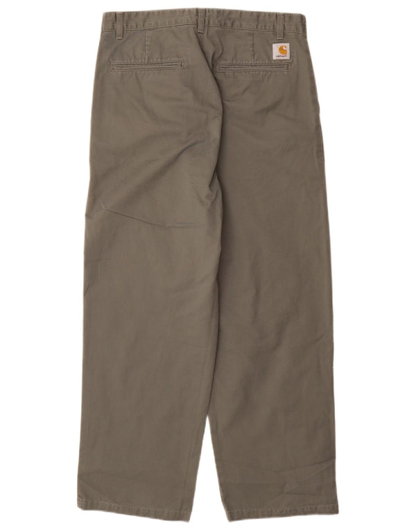 CARHARTT Mens Loose Fit Chino Trousers W30 L27 Khaki Cotton