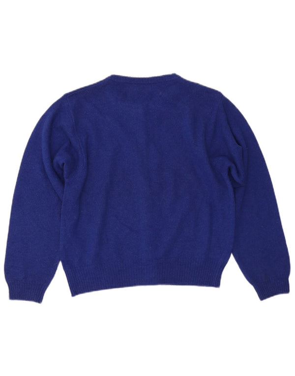 Женский укороченный кардиган BENETTON UK 14, большой синий, шерсть