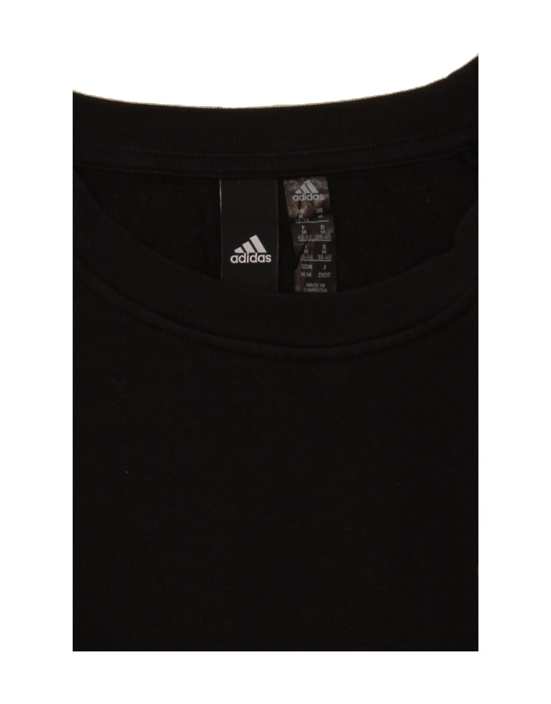 ADIDAS Womens Sweatshirt Jumper UK 12/14 Medium Black Cotton Vintage Adidas and Second-Hand Adidas from Messina Hembry 