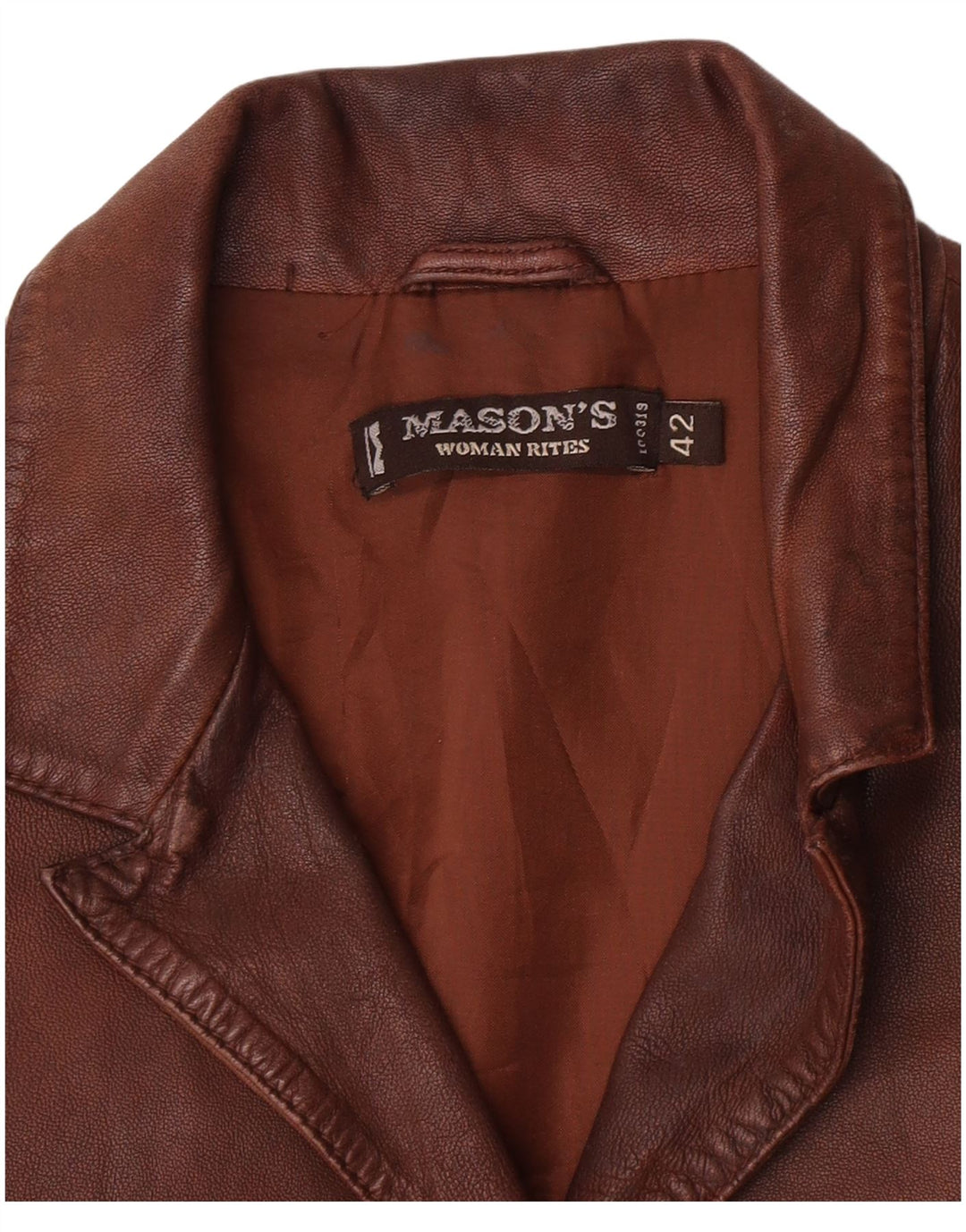 Женский кожаный пиджак Mason's на 3 пуговицах IT 42, средний коричневый