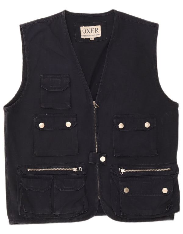 Мужской жилет OXER Utility Gilet UK 40, большой размер, темно-синий, хлопок