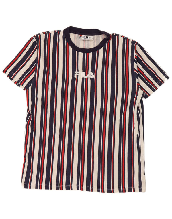 Мужская футболка с рисунком Fila Top IT 46/38, маленькая, темно-синяя, в полоску, хлопок