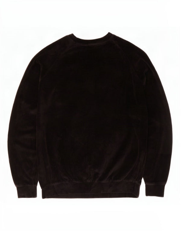 Puma Womens Graphic Velour Sweatshirt Jumper UK 12 Medium Black Cotton