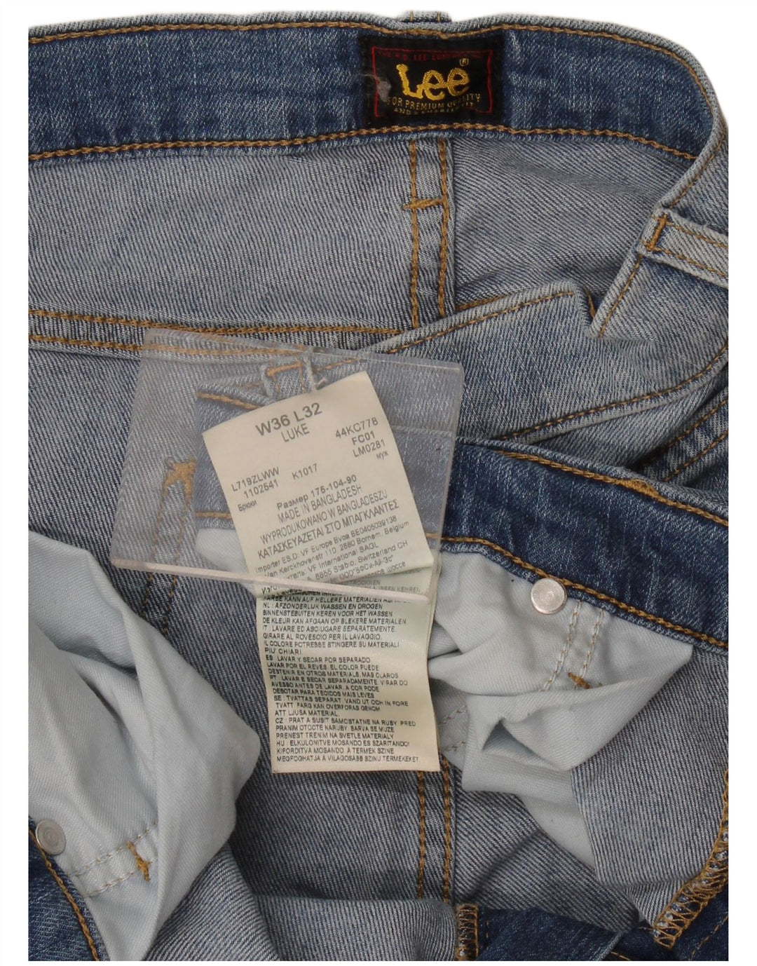 Мужские джинсы Lee Luke Slim W36 L32, синий хлопок