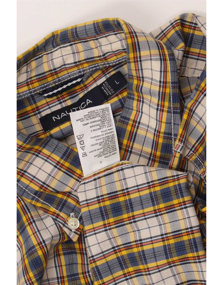Мужская рубашка Nautica, большая хлопковая разноцветная клетка