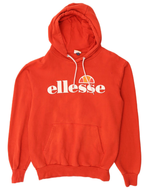 Женский джемпер свободного кроя с капюшоном Ellesse UK 12, средний красный хлопок