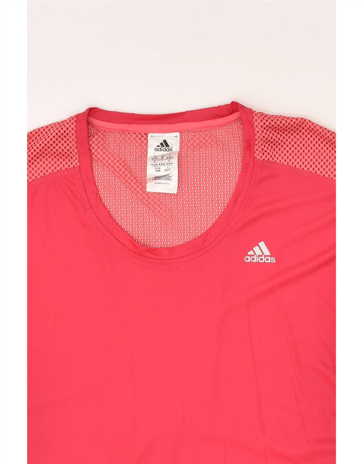 ADIDAS Womens T-Shirt Top UK 14 Medium Pink Polyester | Vintage Adidas | Thrift | Second-Hand Adidas | Used Clothing | Messina Hembry 
