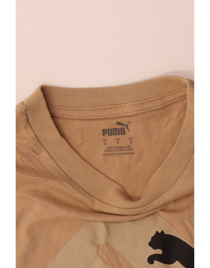 Мужская футболка с рисунком Puma, маленький бежевый хлопок