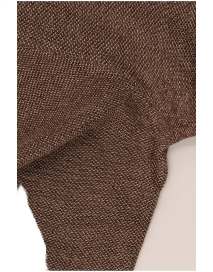 Женский джемпер с v-образным вырезом NAVIGARE, Великобритания 16, большой, коричневый, шерсть