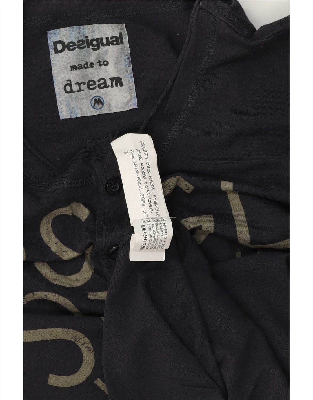Мужской топ с длинным рукавом Desigual, темно-синий, хлопок среднего размера