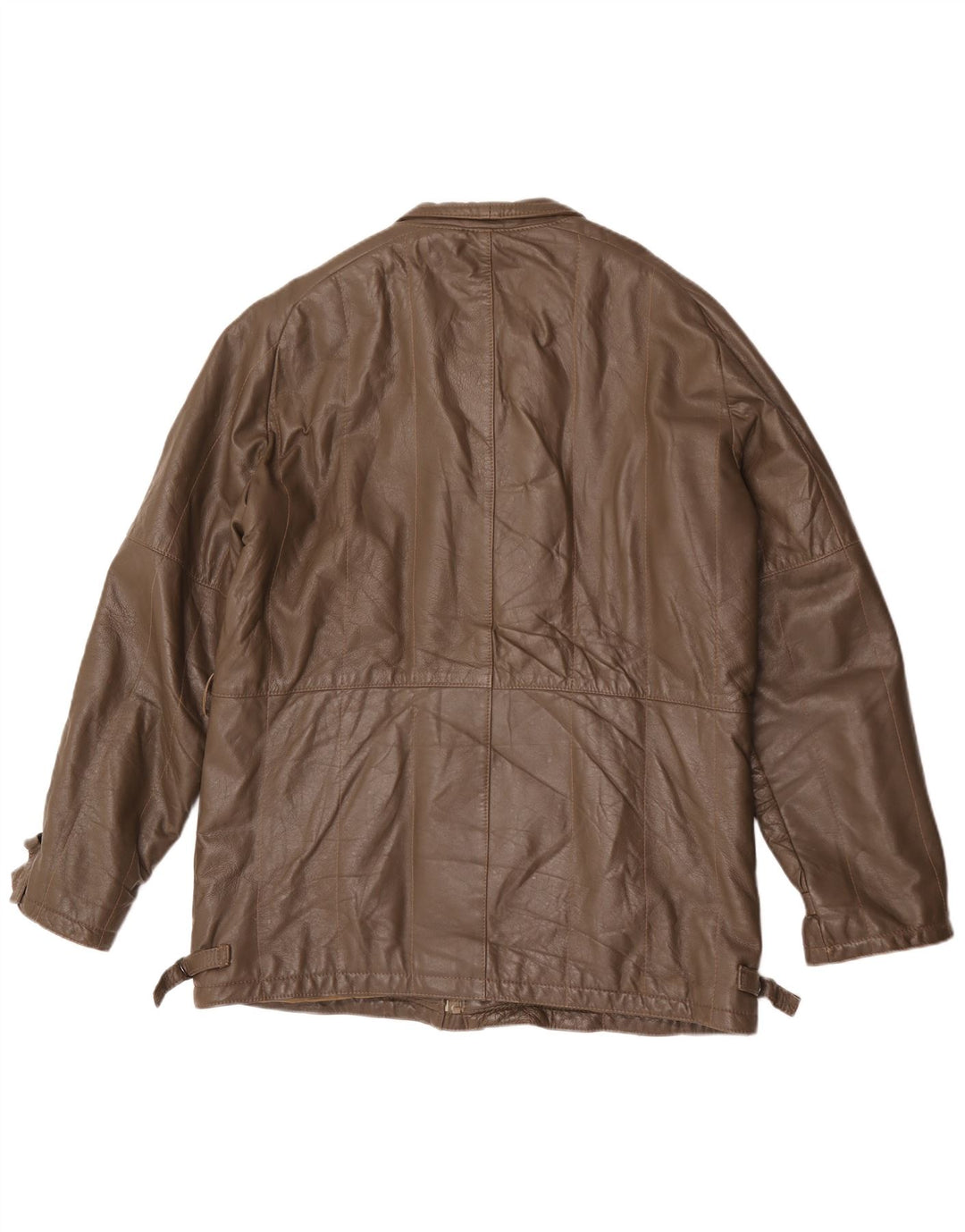 Винтажная мужская кожаная куртка IT 54 2XL Коричневая