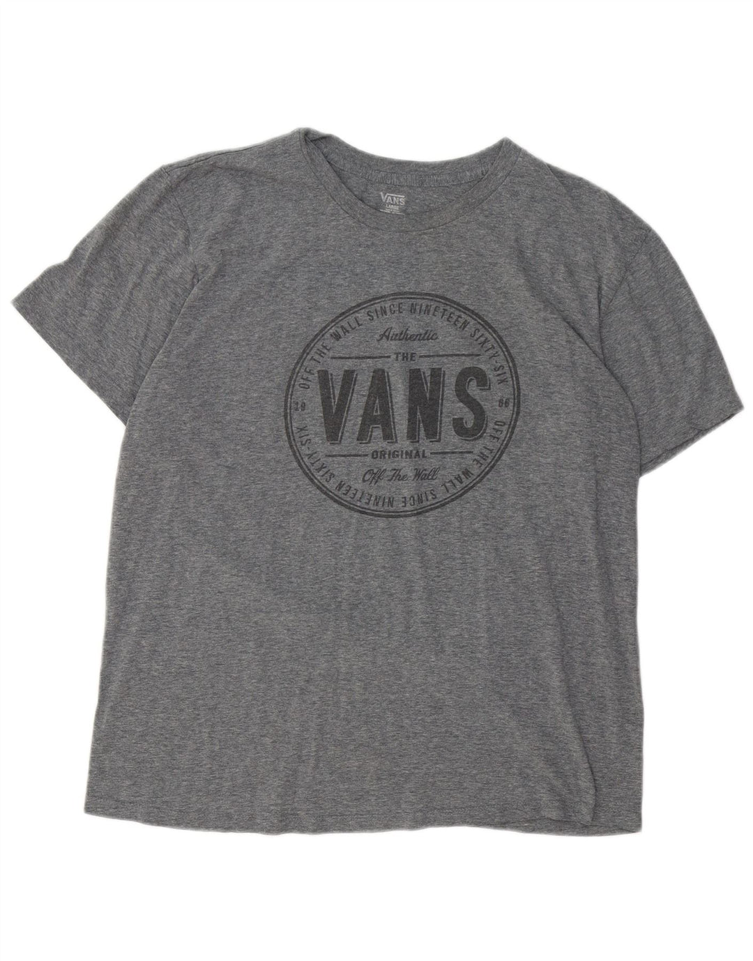 Мужская футболка с рисунком Vans, большой серый хлопок