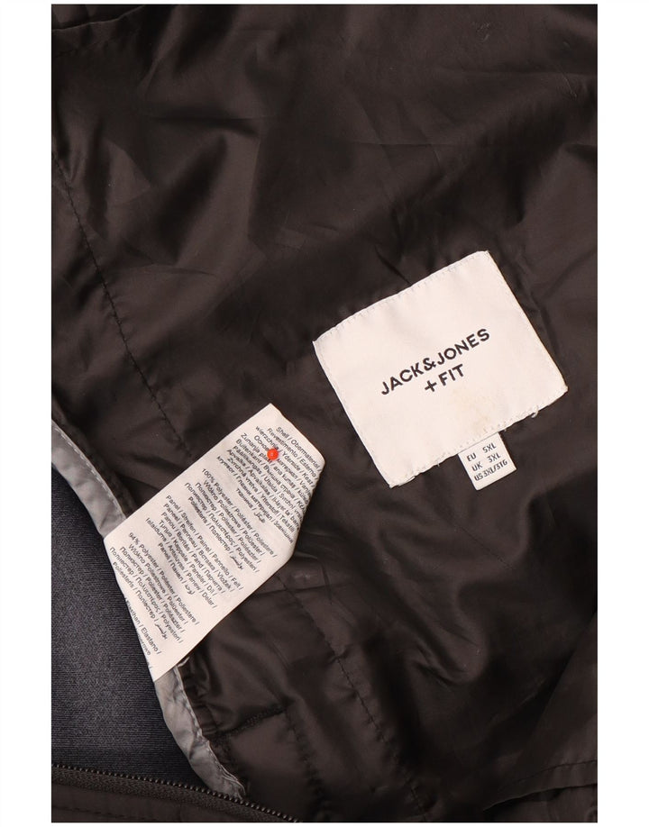 Мужская стеганая куртка с капюшоном Jack & Jones UK 46 3XL, черный полиэстер
