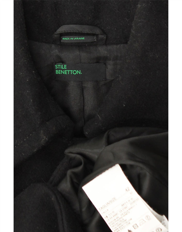 Женское пальто Benetton IT 42 Medium Black Wool