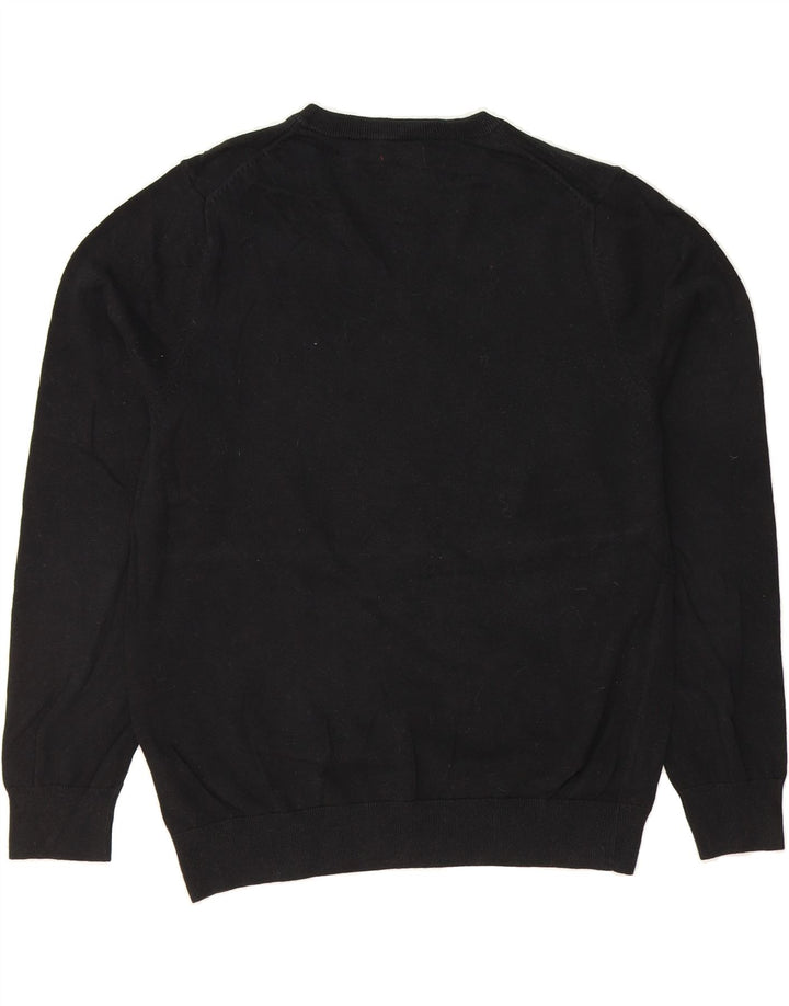 IZOD Mens V-Neck Jumper Sweater Medium Black Cotton Vintage Izod and Second-Hand Izod from Messina Hembry 