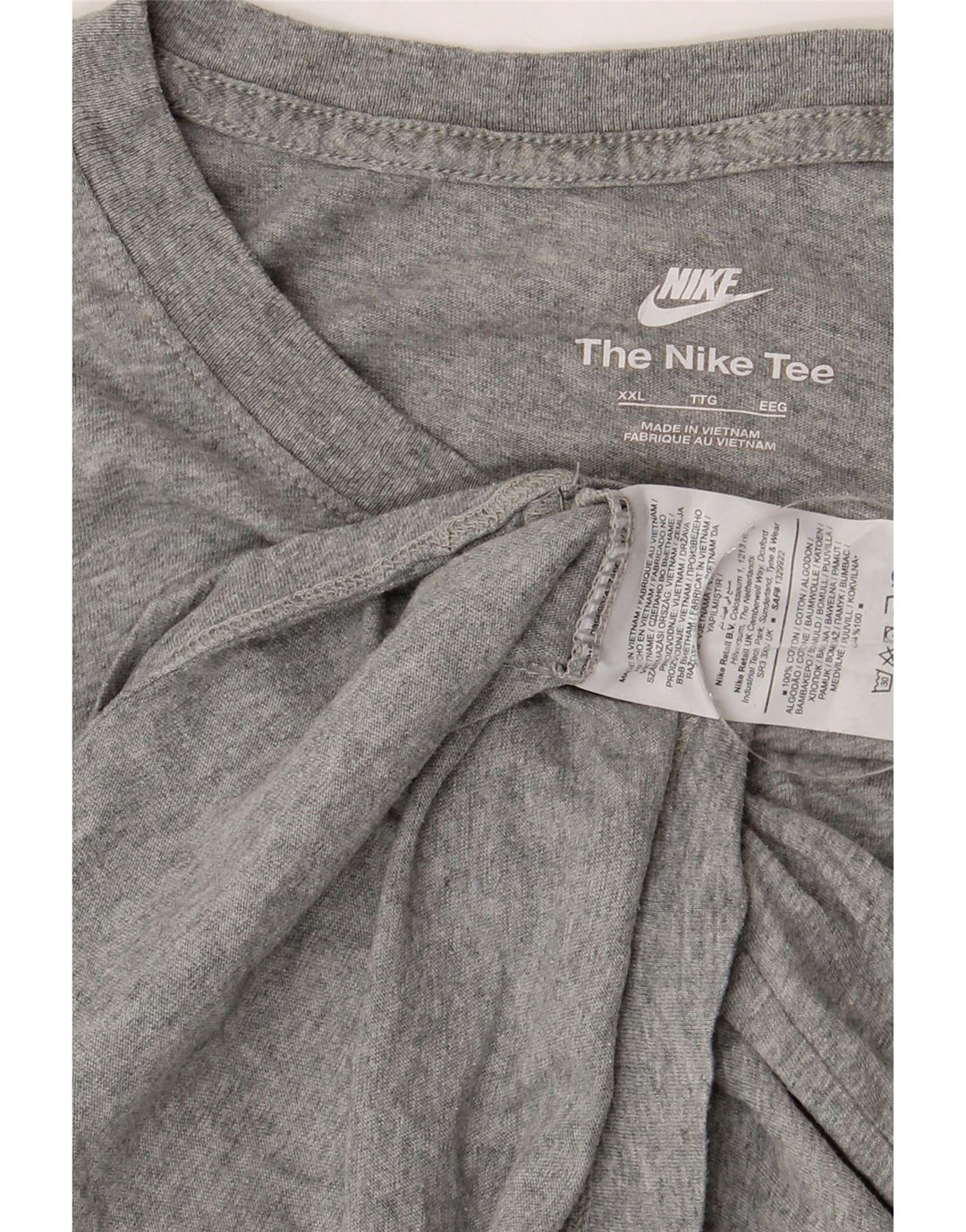 Мужская футболка NIKE 2XL, серый хлопок с крапинками