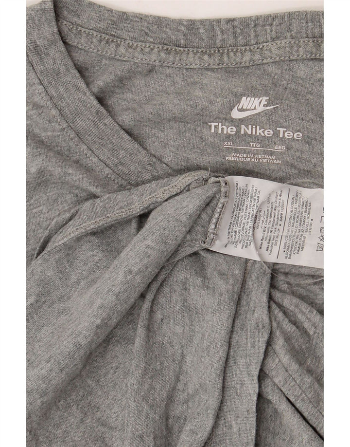 Мужская футболка NIKE 2XL, серый хлопок с крапинками