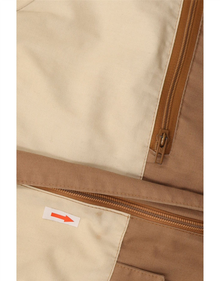 Винтажная мужская ветровка с капюшоном IT 46, маленькая, бежевая, цветной блок