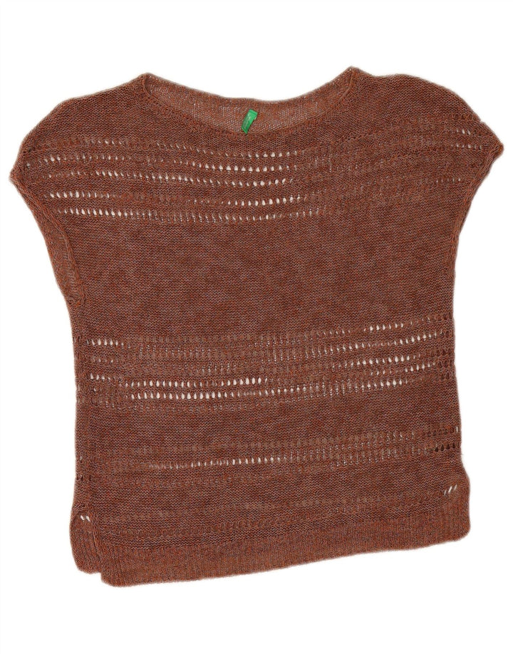 Женская укороченная блузка Benetton UK 12 Medium Brown