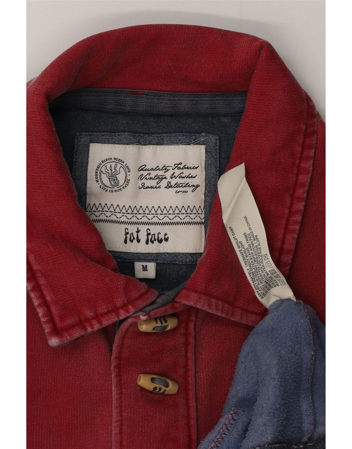 FAT FACE Мужской свитшот с воротником-поло с рисунком, джемпер среднего красного цвета, хлопок