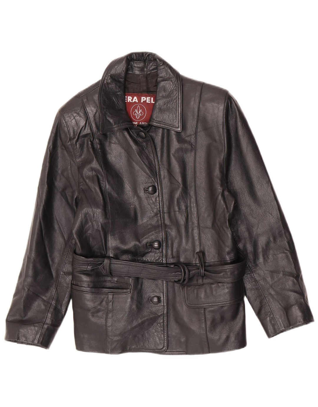 Lavorazione Artigianale Женская кожаная куртка IT 44 Medium Black Leather