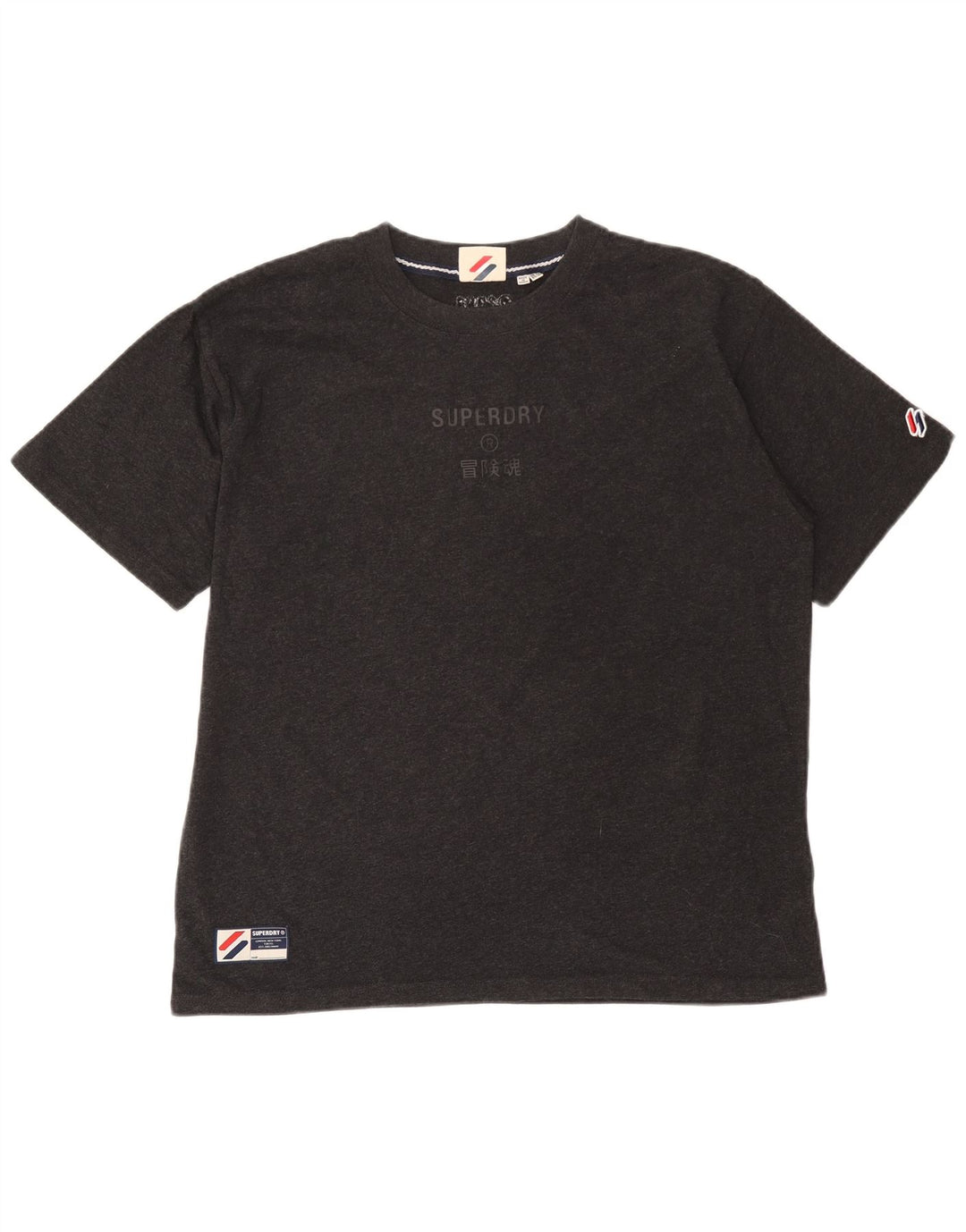 Женская футболка с рисунком Superdry Top UK 14, большой серый хлопок