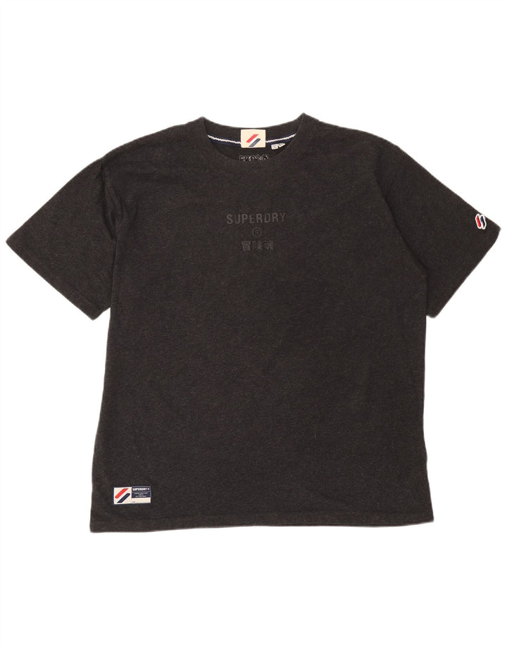 Женская футболка с рисунком Superdry Top UK 14, большой серый хлопок