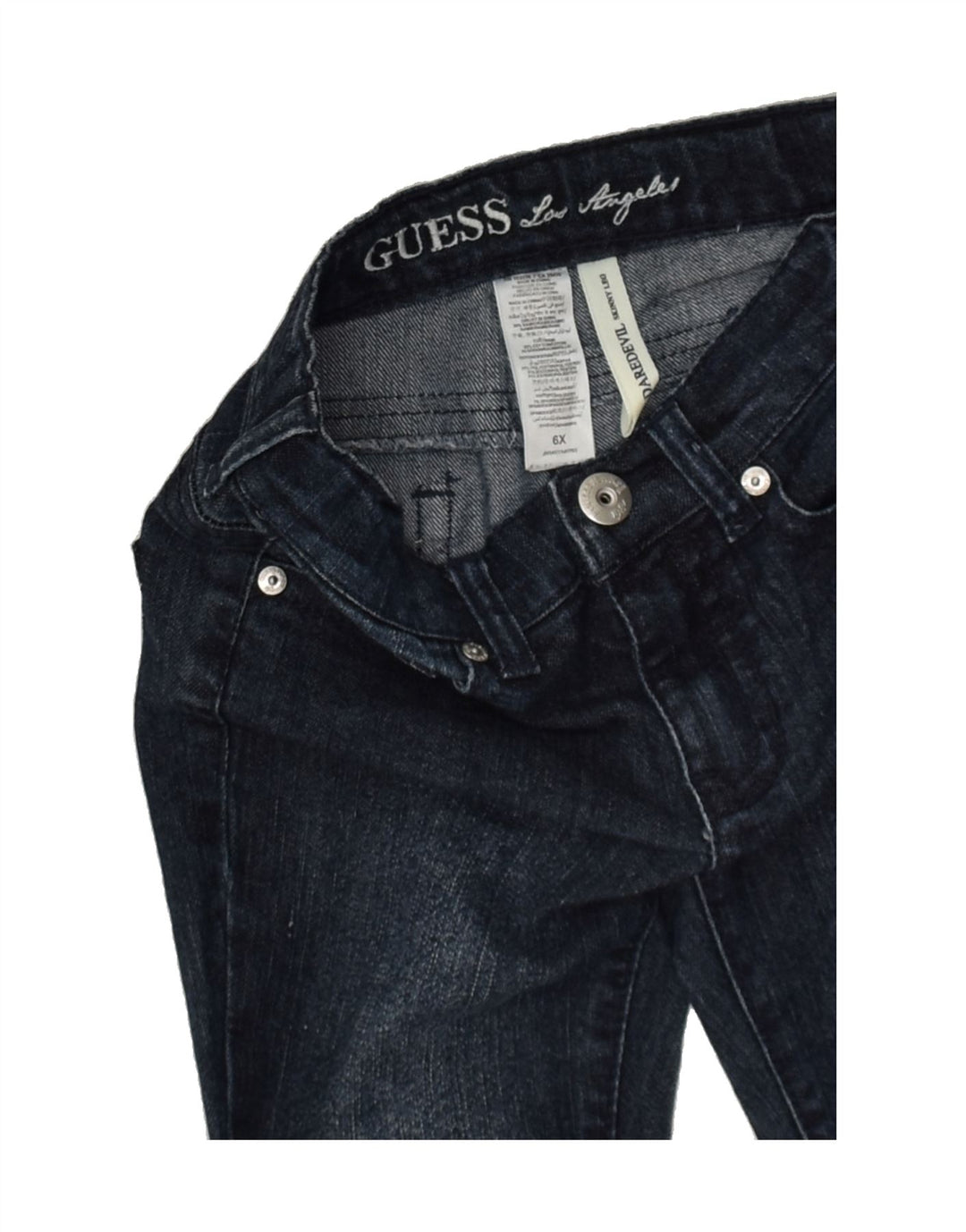 GUESS Girls Skinny Jeans 5-6 Years W22 L20 Navy Blue Cotton | Vintage Guess | Thrift | Second-Hand Guess | Used Clothing | Messina Hembry 