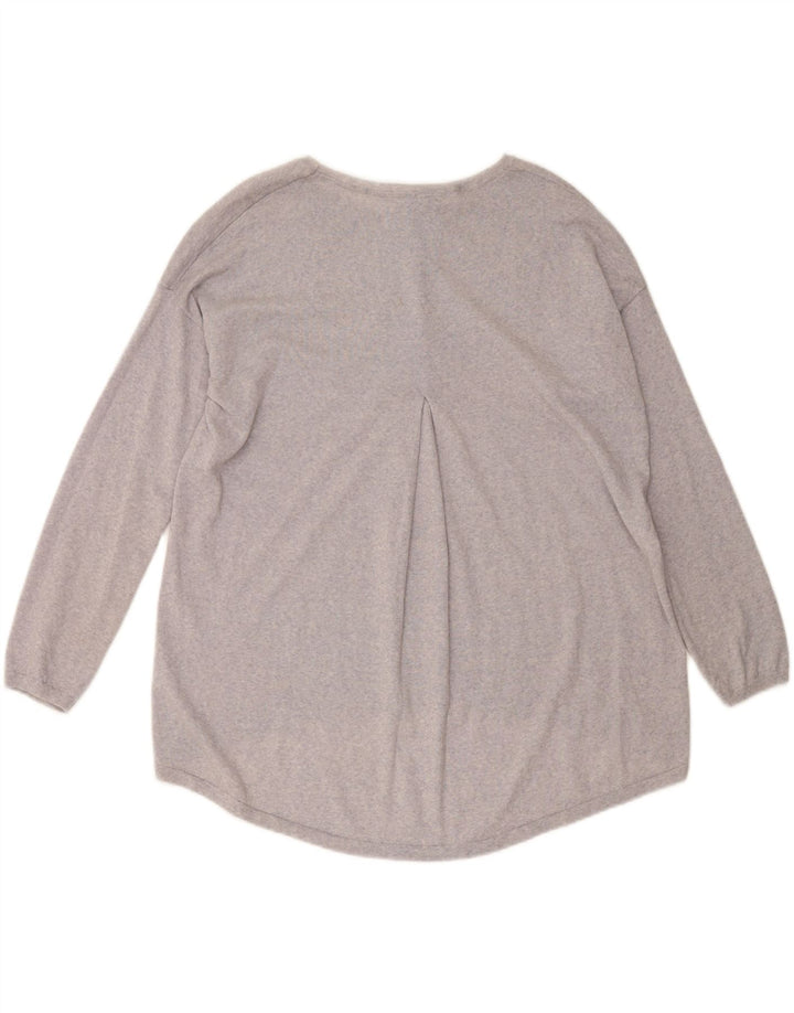 Женский джемпер свободного кроя MONSONON с вырезом «лодочкой», Великобритания 14, средний фиолетовый, шерсть