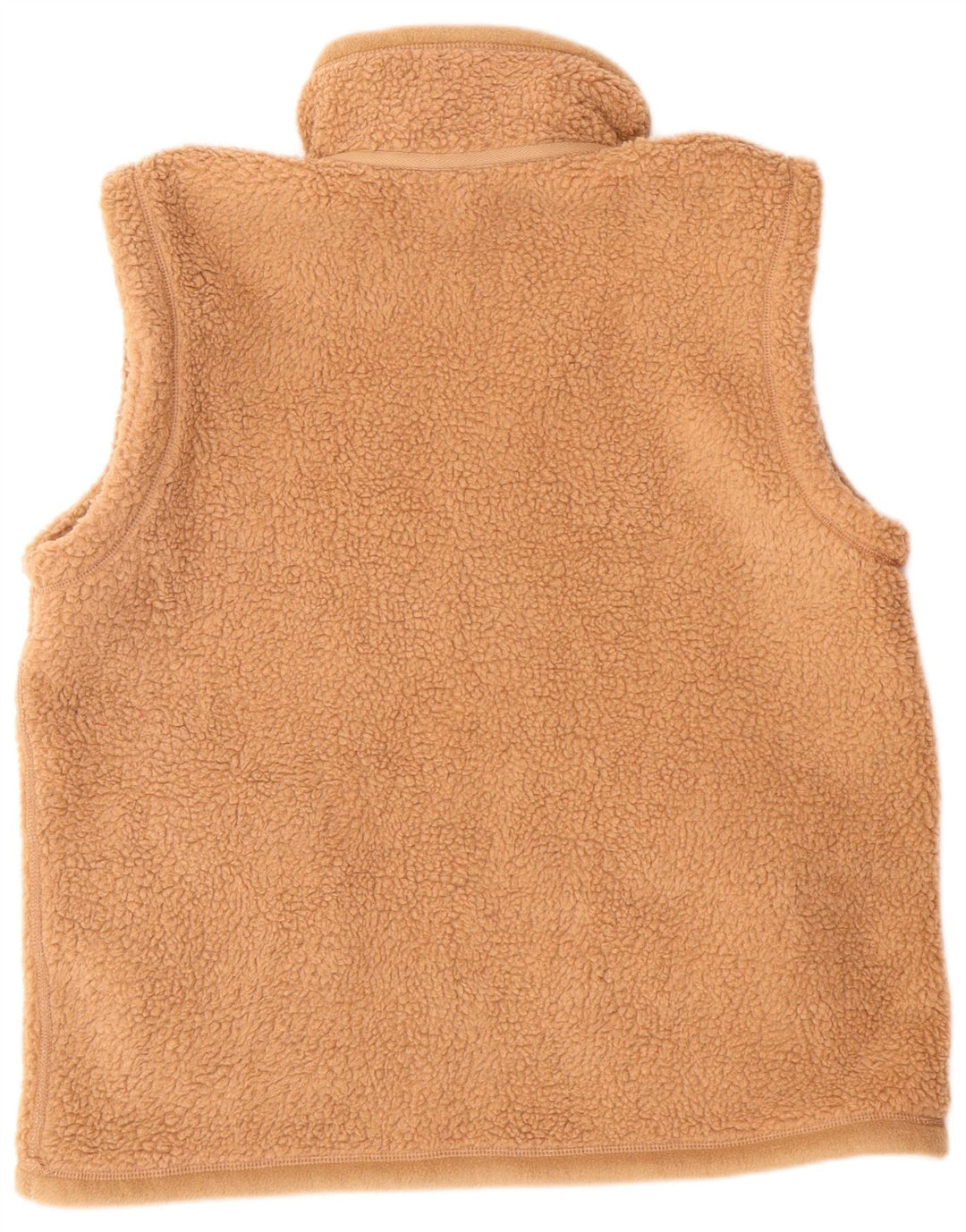 Винтажный мужской флисовый двусторонний жилет UK 38, средний бежевый полиэстер