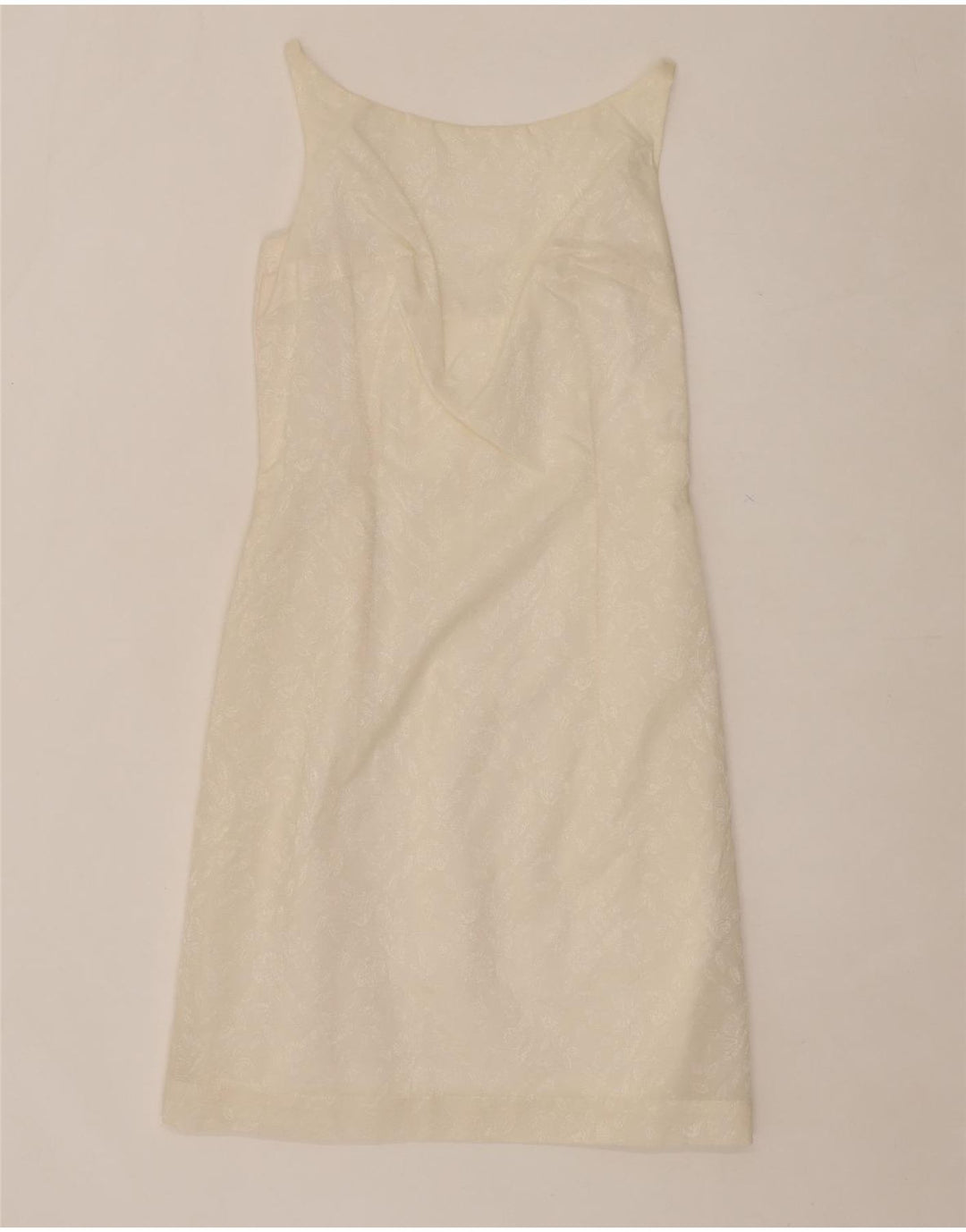 VINTAGE Womens Sleeveless Sheath Dress IT 46 Large Off White Vintage Vintage and Second-Hand Vintage from Messina Hembry 