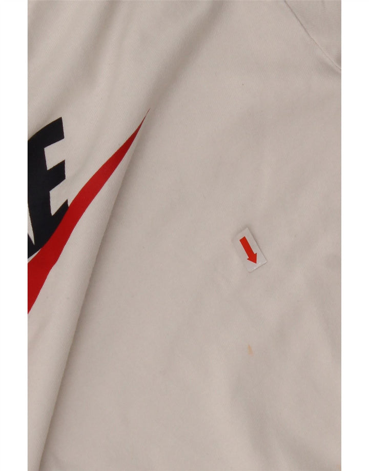 Футболка с рисунком NIKE для мальчиков, топ 13–14 лет, белый хлопок