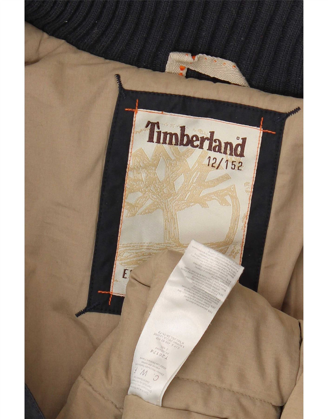 Куртка-бомбер Timberland для мальчиков в стиле милитари 11-12 лет Темно-синяя из полиамида