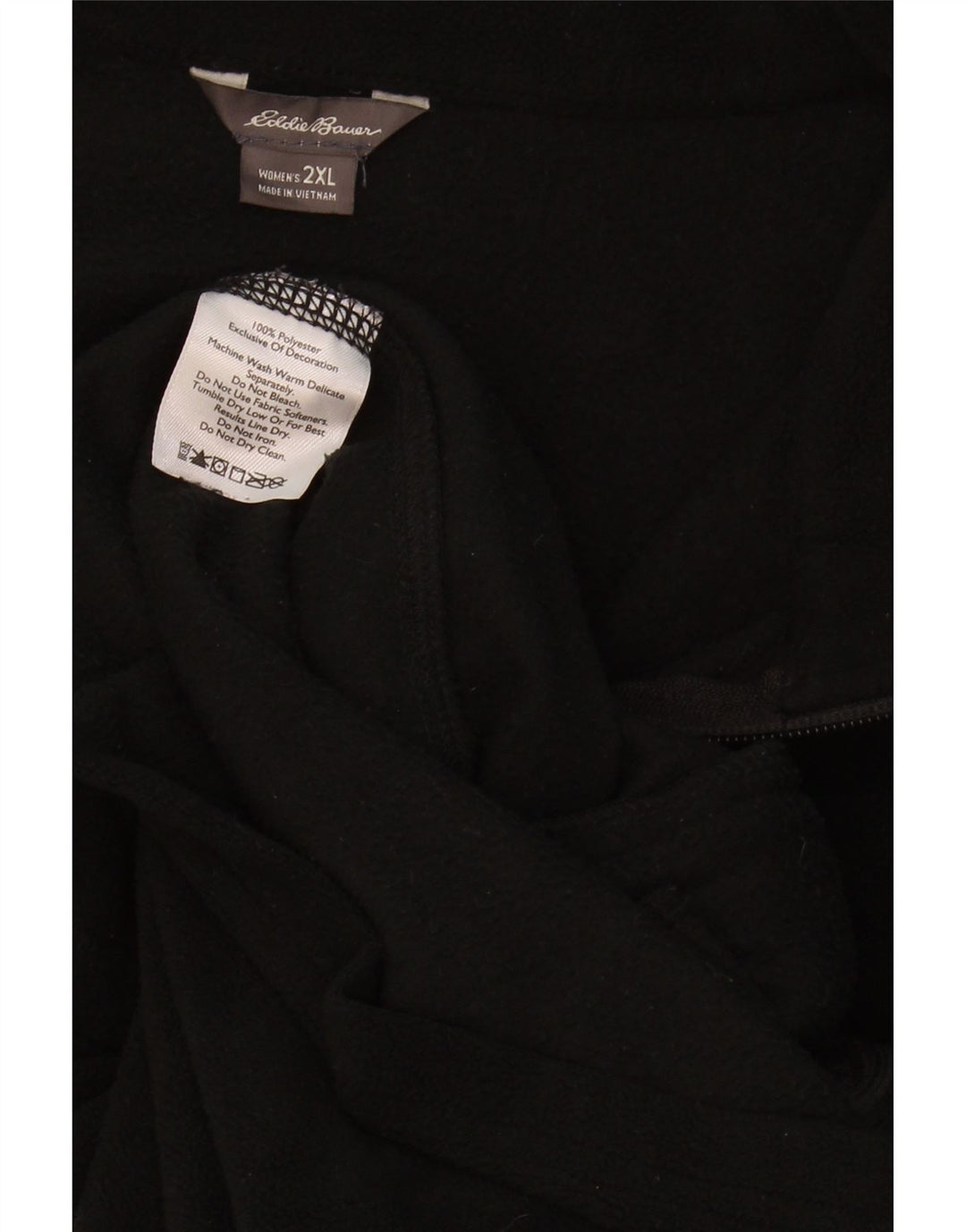EDDIE BAUER Womens Fleece Jacket UK 20 2XL Black Polyester Vintage Eddie Bauer and Second-Hand Eddie Bauer from Messina Hembry 
