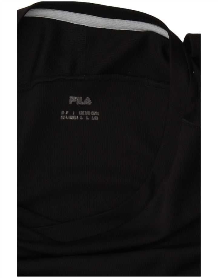 Мужская футболка Fila, большая черная, с цветными блоками