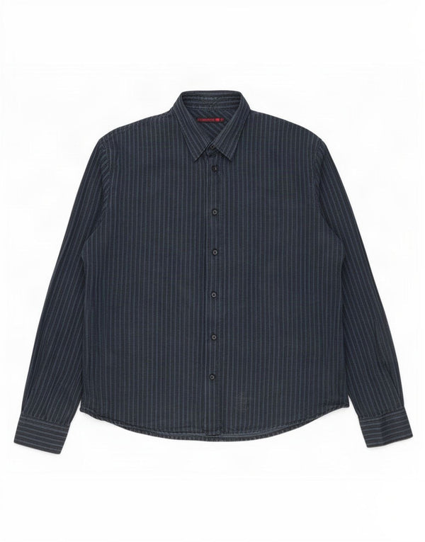 Мужская рубашка Levi's 2XL, хлопковая темно-синяя полоска