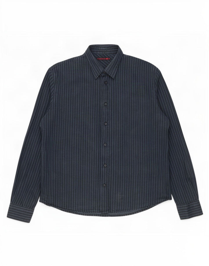 Мужская рубашка Levi's 2XL, хлопковая темно-синяя полоска
