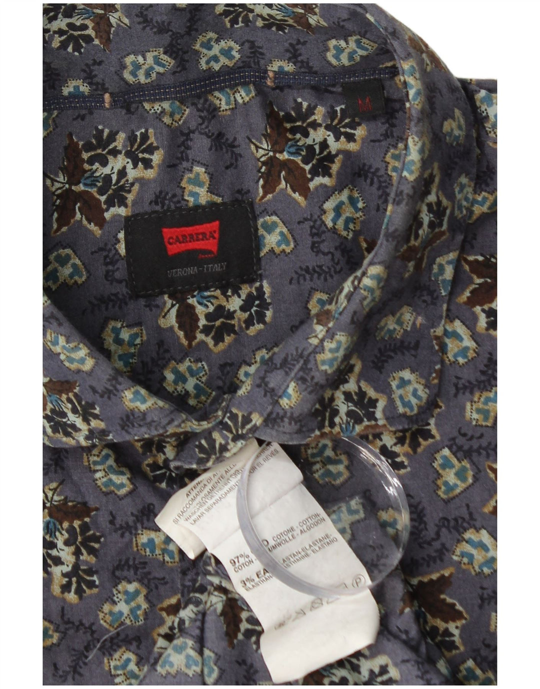 CARRERA Мужская рубашка из хлопка среднего фиолетового цвета с цветочным принтом