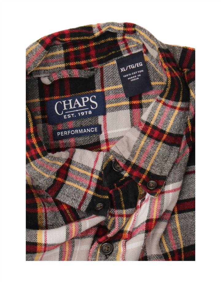 CHAPS Mens Flannel Shirt XL Multicoloured Check Cotton