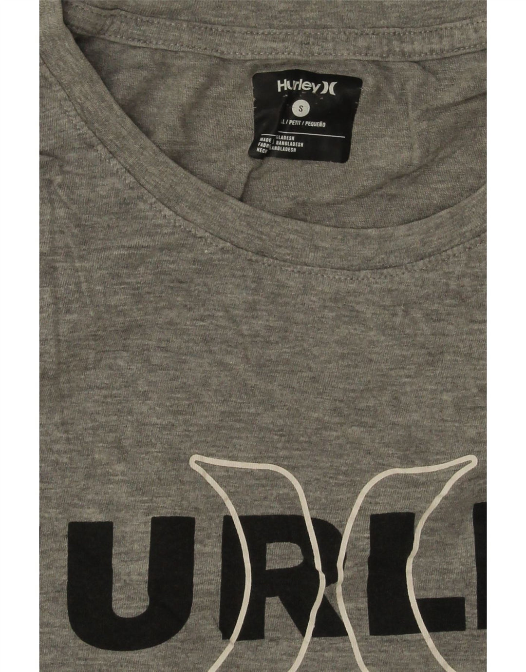 HURLEY Mens Graphic T-Shirt Top Small Grey Cotton Vintage Hurley and Second-Hand Hurley from Messina Hembry 
