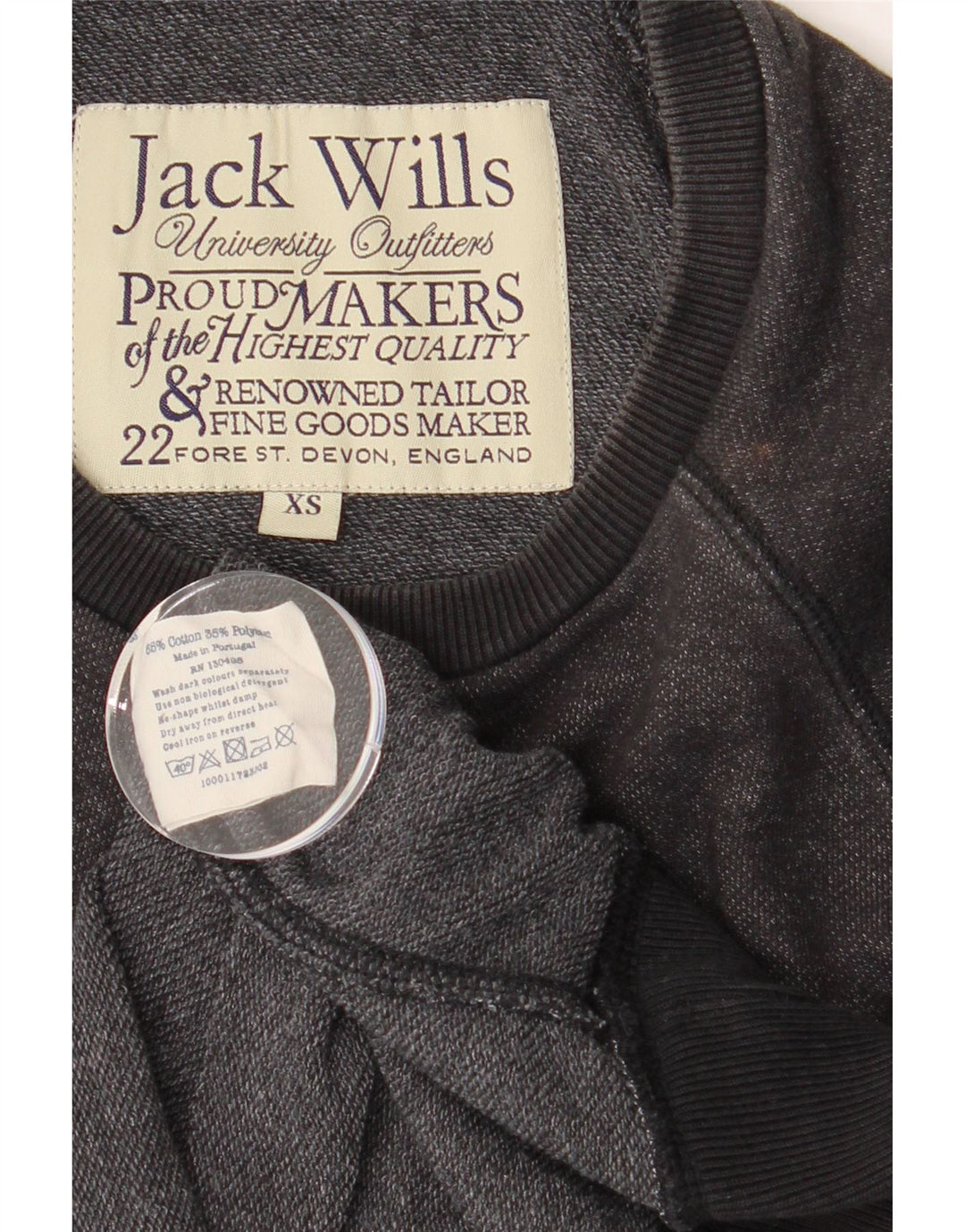 JACK WILLS Mens Sweatshirt Jumper XS Grey Cotton Vintage Jack Wills and Second-Hand Jack Wills from Messina Hembry 