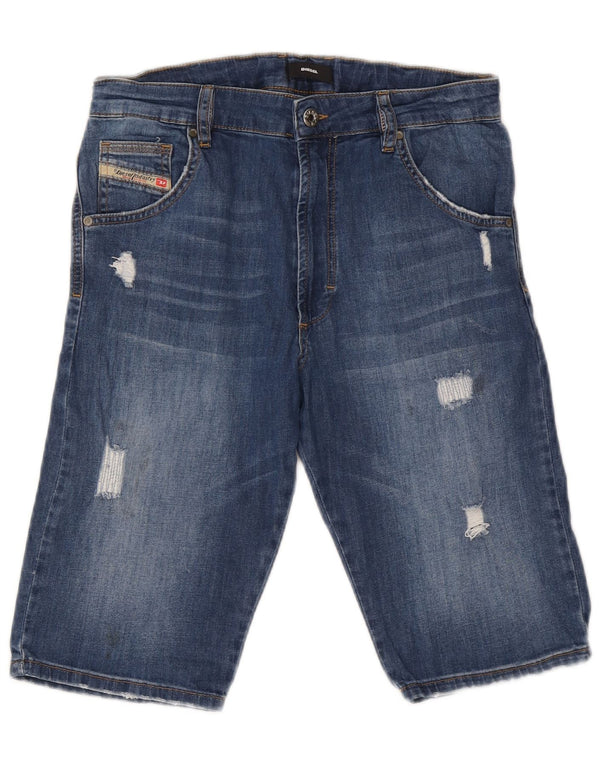 Diesel Boys Distressed Denim Shorts 15-16 Years W30 Blue Cotton